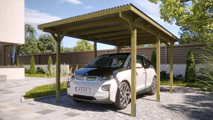 Carport 606 (268×389, grün imprägniert) – weka carport 606