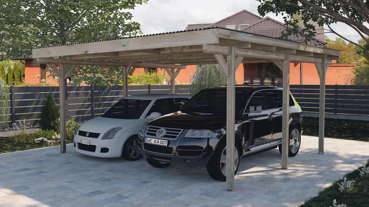 Carport 616 (471×389, grün imprägniert) – weka carport 616