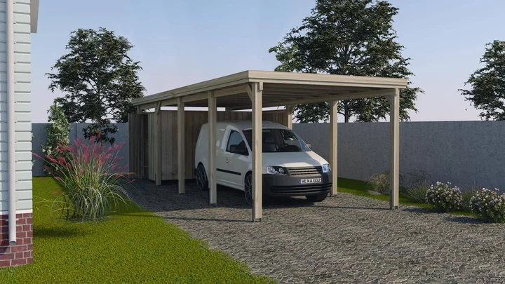 Carport 617 (294×784, grün imprägniert) – weka carport 617 294x784