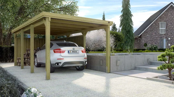 Carport 617 (294×591, grün imprägniert) – weka carport 617